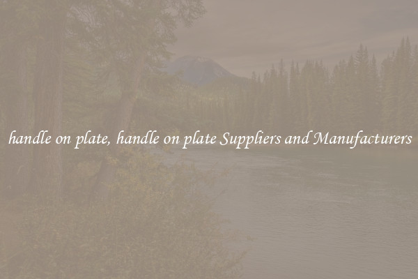 handle on plate, handle on plate Suppliers and Manufacturers