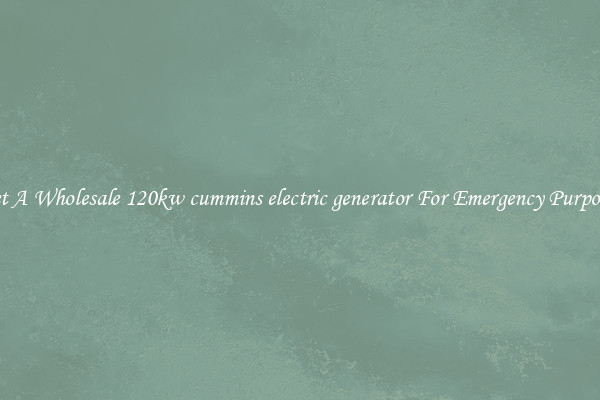 Get A Wholesale 120kw cummins electric generator For Emergency Purposes
