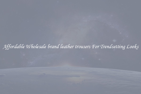 Affordable Wholesale brand leather trousers For Trendsetting Looks