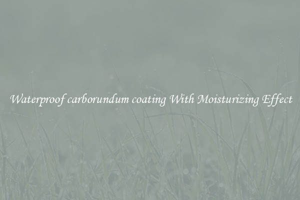 Waterproof carborundum coating With Moisturizing Effect
