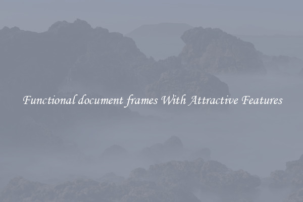 Functional document frames With Attractive Features