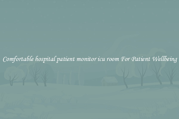 Comfortable hospital patient monitor icu room For Patient Wellbeing